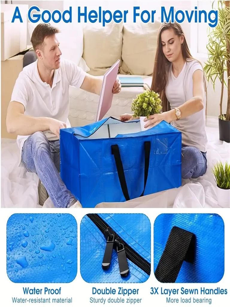 1 шт. Сумка для мобильных вещей, принадлежности для переезда и сверхпрочная большая сумка для хранения с молнией, предметы первой необходимости для общежития, мобильная сумка-тоут из ткани