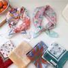 Flower Floral Print Square Scarf Neckerchief Casual Headscarf Hair Ribbon Accessories  for Women