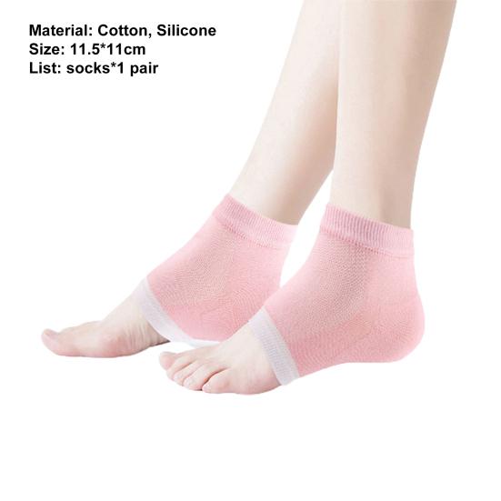 1Pair Practical Long Lifespan Mini Foot Protector Socks Heel Gel Spa Anti Dry Cracked Tools for Daily Wear