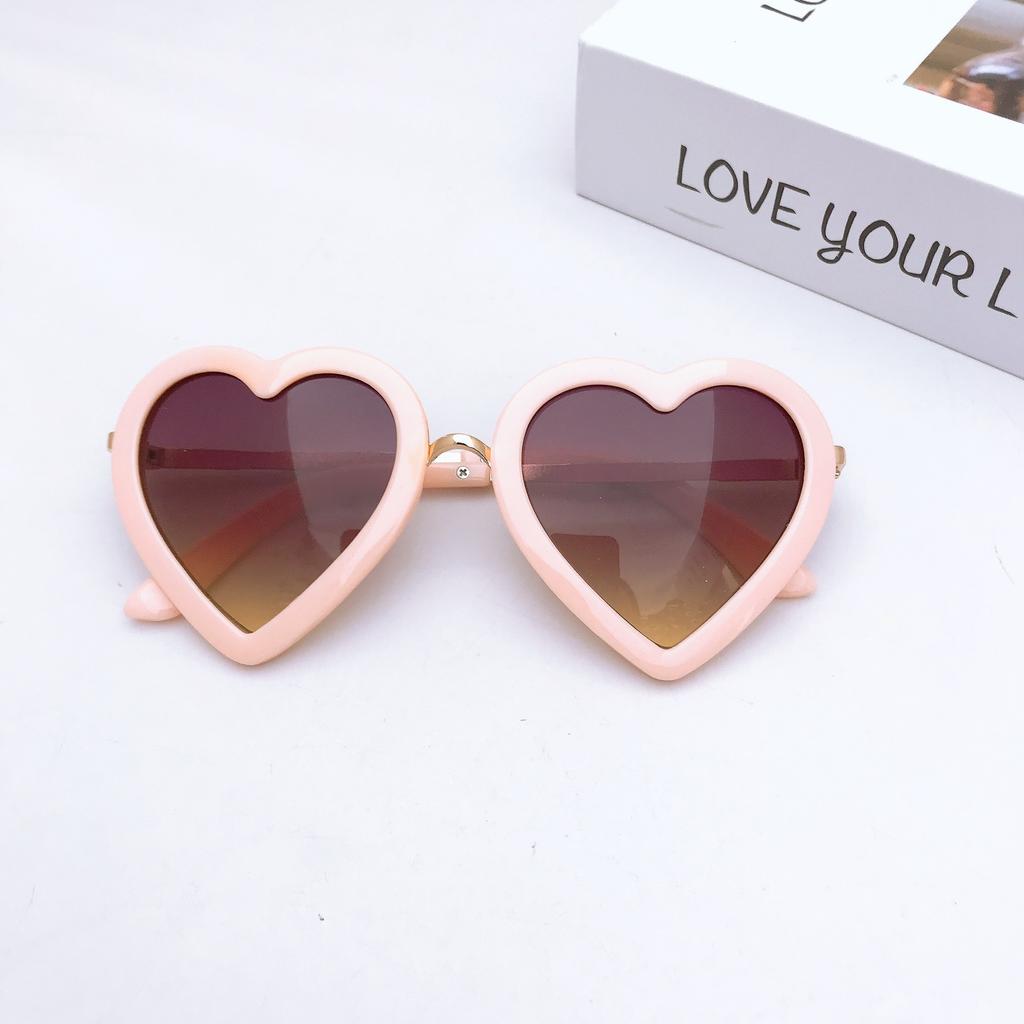 Children'S Love Sunglasses Trendy Boys And Girls Cute Colorful Sunglasses Peach Heart Sunglasses