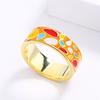 Fashion Multicolor Epoxy Irregular Pattern Women's for Ring Gold Women's Jewelry Handmade Enamel Ring Bridal Gift