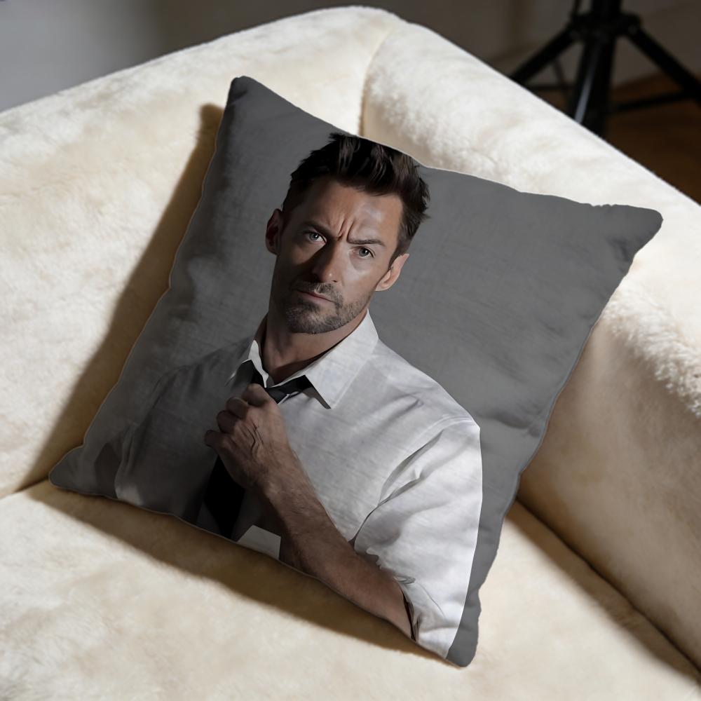 Popular HHugh Jackmanful Cushion Cover Soft Decorative Pillow Case Suitable for Bedroom Sofa Car Travel Use