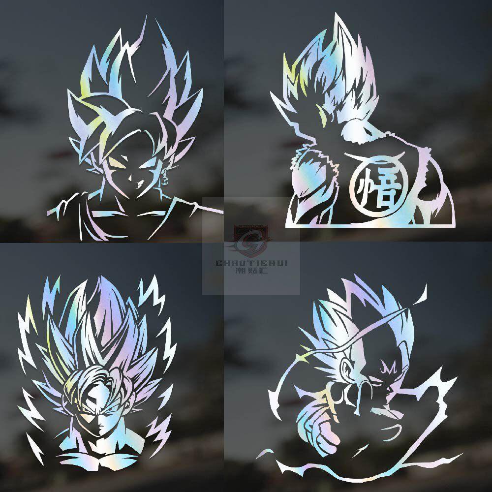 Светоотражающая наклейка Dragon Ball Goku Vegeta Наклейка для модификации кузова автомобиля Наклейка на переднее ветровое стекло мотоцикла