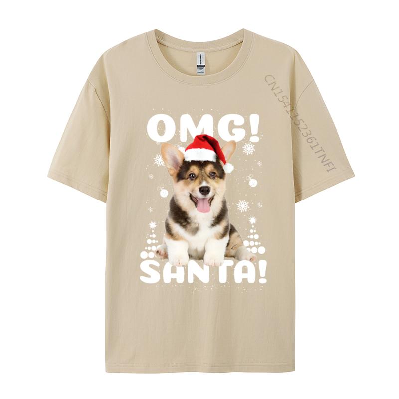 Christmas Dog T Shirts Fashion Premium Cotton Crew Neck Tee Shirts Male Plus Size Sweatshirts High Quality
