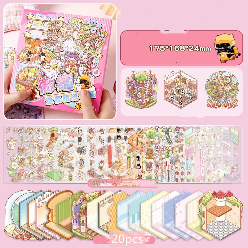 Дети Взрослые Путешествия На открытом воздухе, В помещении, Модные Ландшафтные Наклейки Сделай сам Интерактивная Декомпрессионная Настольная игра Развлечения