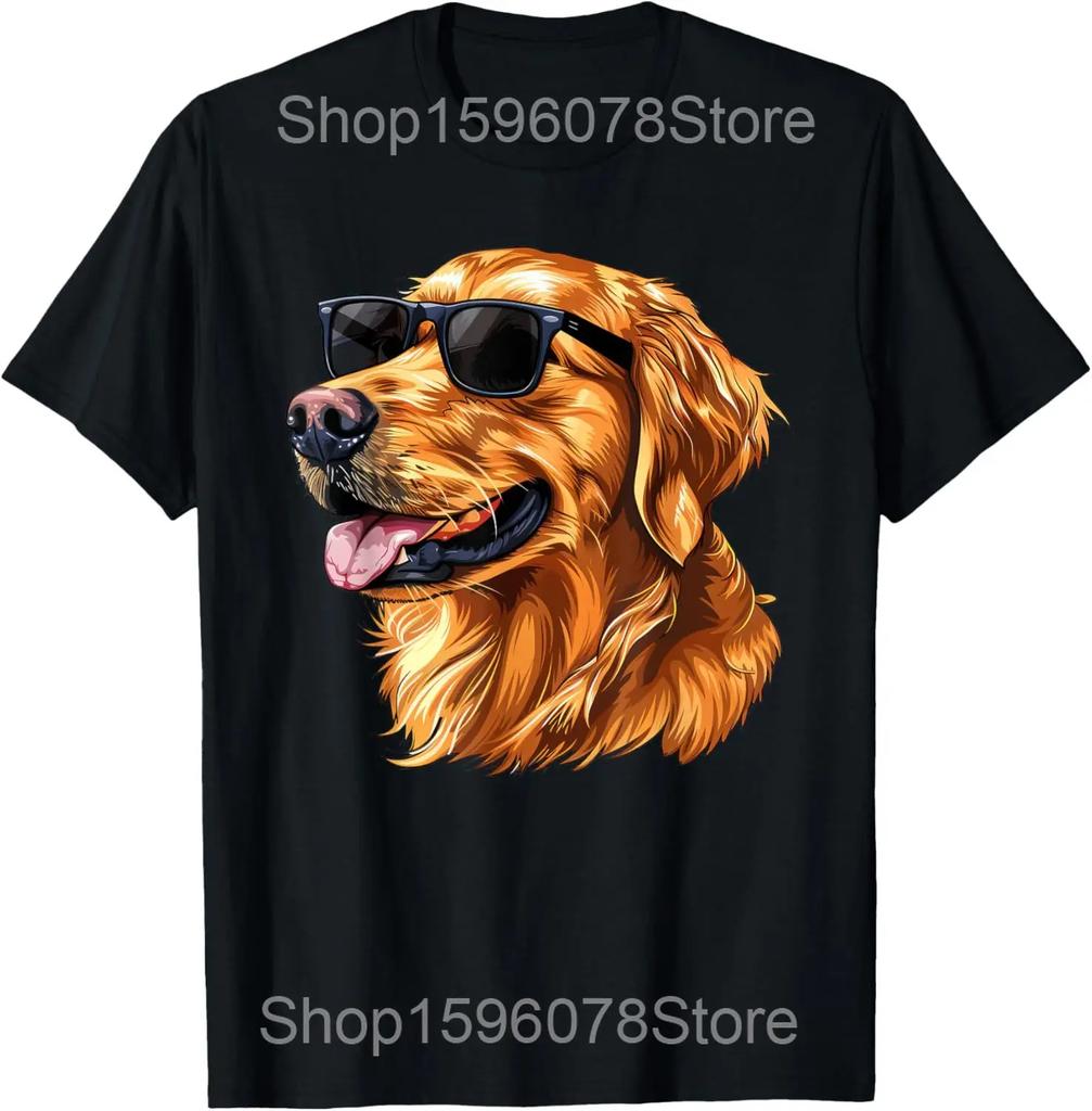 Golden Retriever Dog Football Game Day Season Funny T Shirts Men Humor Streetwear Tee Short Sleeve Unisex Loose Clothing