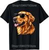 Golden Retriever Dog Football Game Day Season Funny T Shirts Men Humor Streetwear Tee Short Sleeve Unisex Loose Clothing