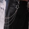 Hiphop Punk Metal Chain Belt with Silver Studs Adjustable Length Chain Belt for Fashionable Adults