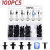 100PCS Auto Fastener Clip Mixed Car Body Push Retainer Pin Rivet Bumper Door Trim Panel Fastener Kit Car Clips