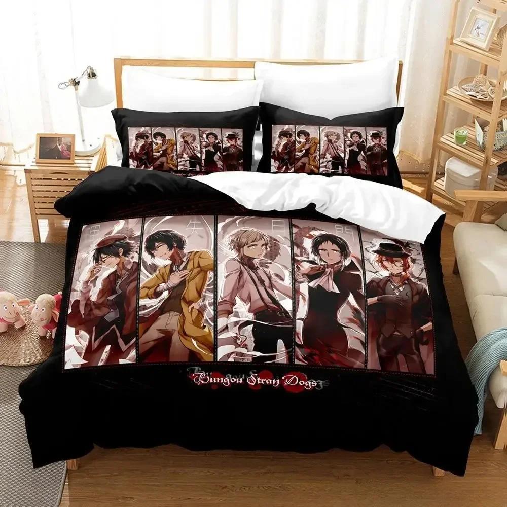 Bungou Stray Dogs S4 Комплект постельного белья Односпальный Двуспальный Full Queen King-Size Размеры Размеры Комплект постельного белья Взрослые Дети Спальня Пододеяльники Комплекты Аниме Кровать