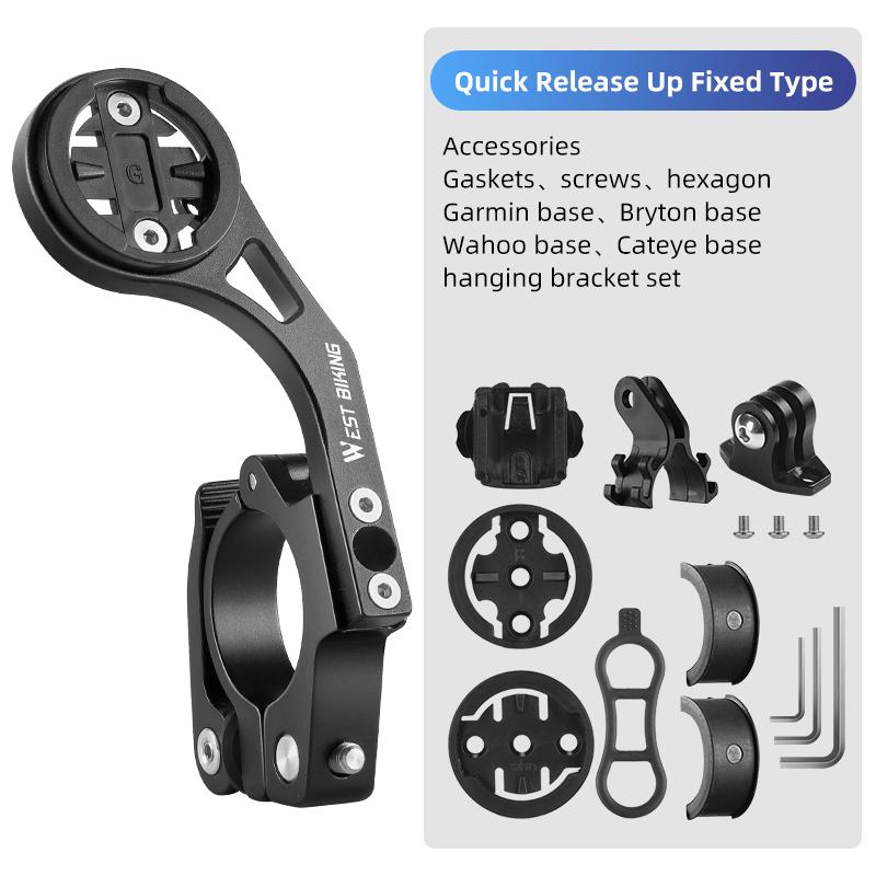 WEST BIKING Bicycle Computer Holder Multifunctional Extension Bracket Adjustable Camera Stand Gamin Bryton Bracket Gopro Mount