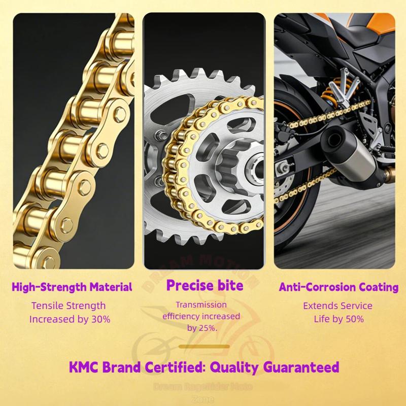 Motorcycle KMC Chain 420 428 520 Chains 116 120 Links For Yamaha Kawasaki Suzuki ATV for Dirt Bike High Quality X-Ring Chain