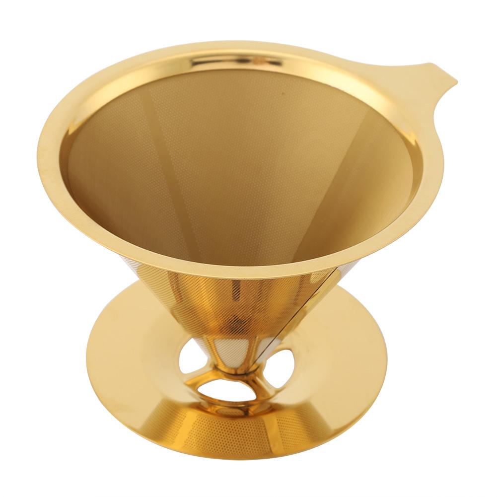 Фильтр для кофе с фильтром для кофе из нержавеющей стали, титана и золота, с подставкой для чашки и ручкой