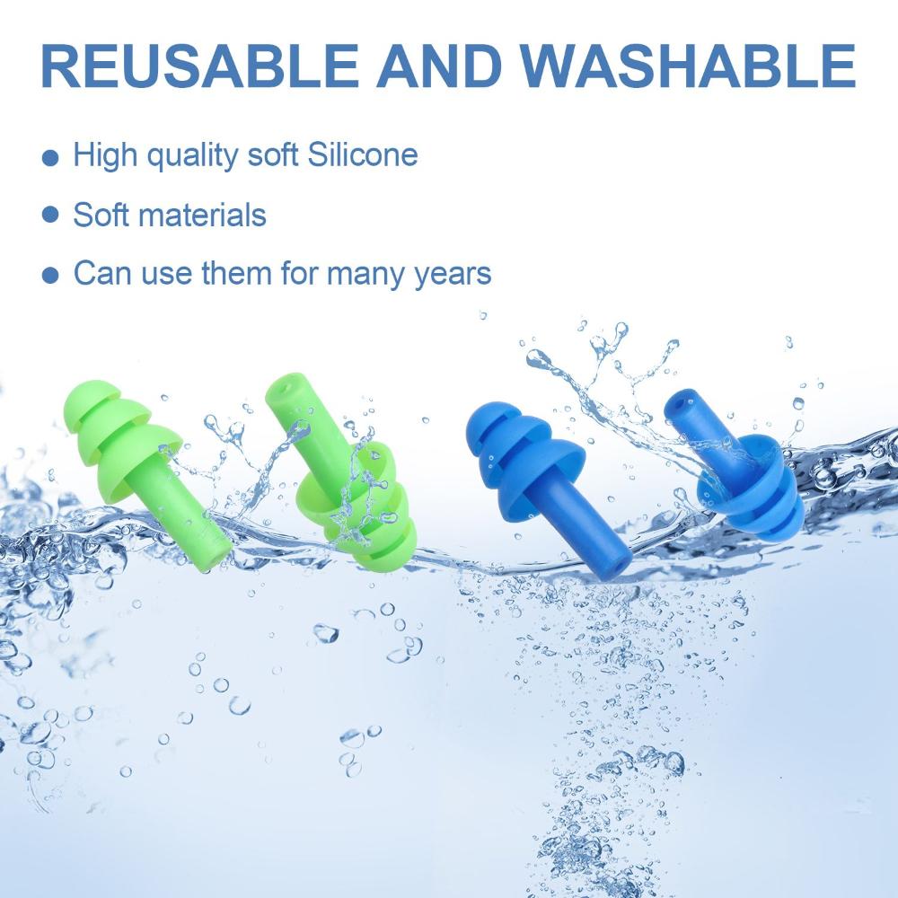 Waterproof Noise Comfort Washable Sleep Ear Plugs Ear Plugs Silicone Earplugs Silicone Ear Plugs