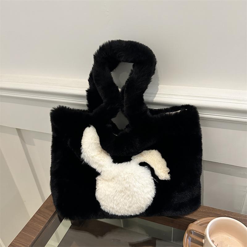 Simple Plush Shoulder Messenger Bag Bag Women'S Simple Small Fresh Tote Handbag Tide