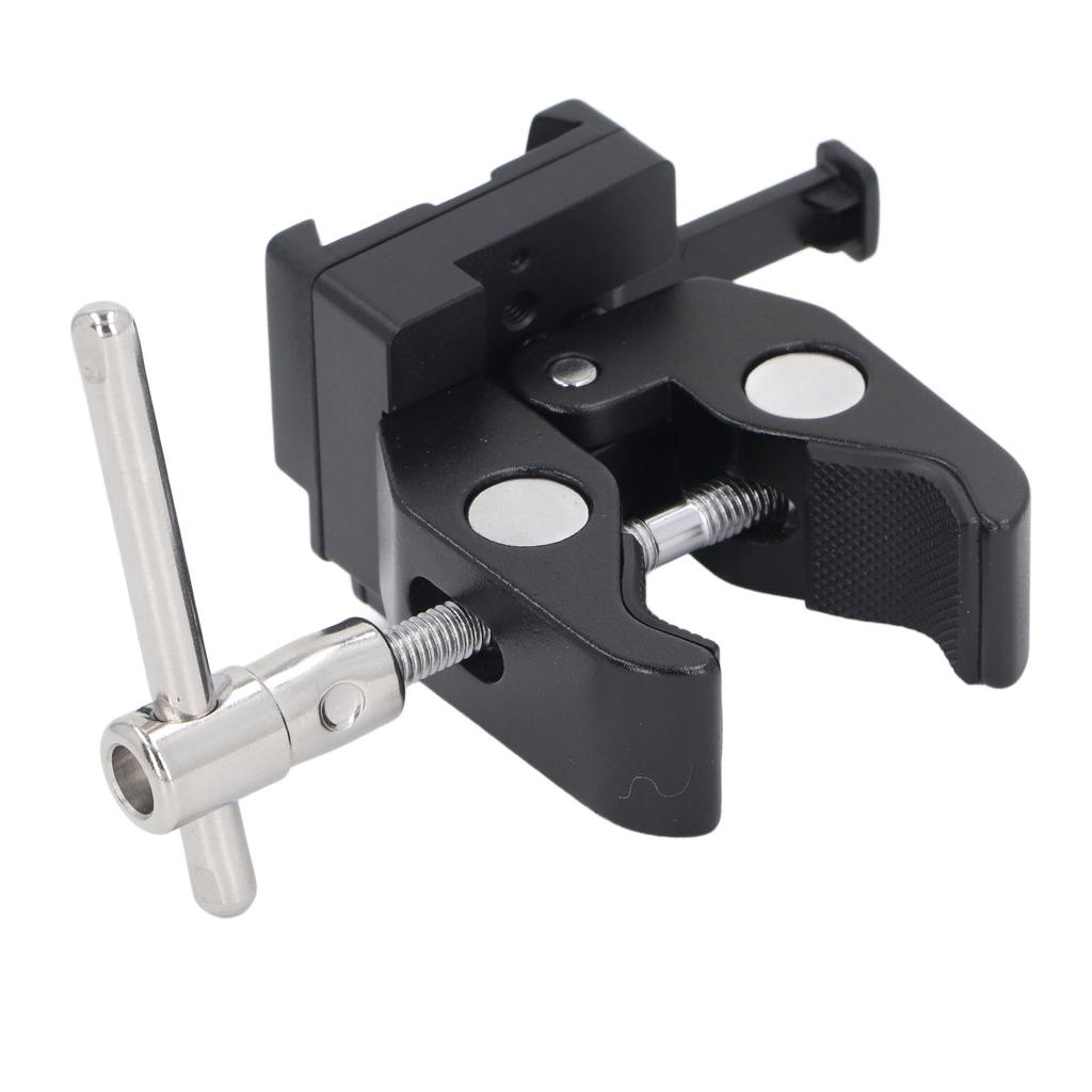 V Mount Battery Adapter with Clamp Strong Grip Portable Adjustable Heavy Duty Aluminum Alloy for Light Stand Tripod