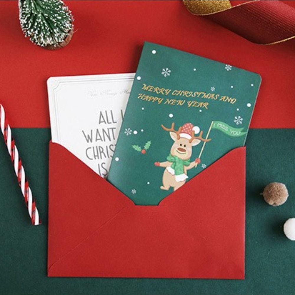Gifts Santa Claus Blessing Cards Greeting Cards With Envelope Christmas Postcard Thank You Cards