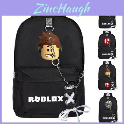 Рюкзак из ткани Оксфорд с принтом Roblox и уникальным дизайном с цепочкой для студентов