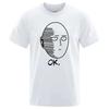 Unisex T-Shirt One Punch Unisex Saitama Teacher Fashion Funny Short Sleeve Summer Oversized Clothing Cotton Anime Breathable T-Shirt