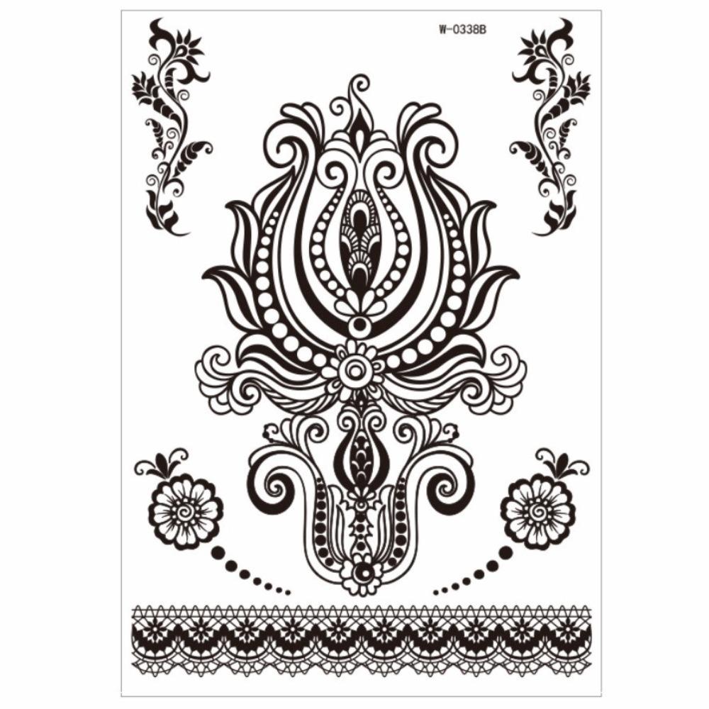 Legs Arm Temporary Tattoo Lace Fake Tattoo Black Henna Tattoo Decals Women/Lady