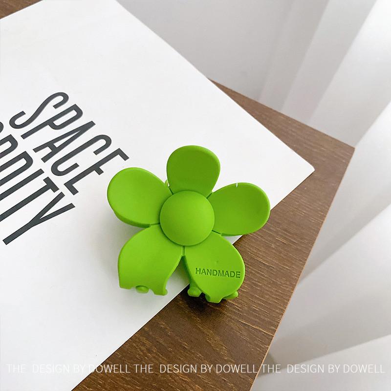 Stunning Floral Design Korean Style Hair Claw Clip In Lemon Yellow Deep Purple And Sky Blue