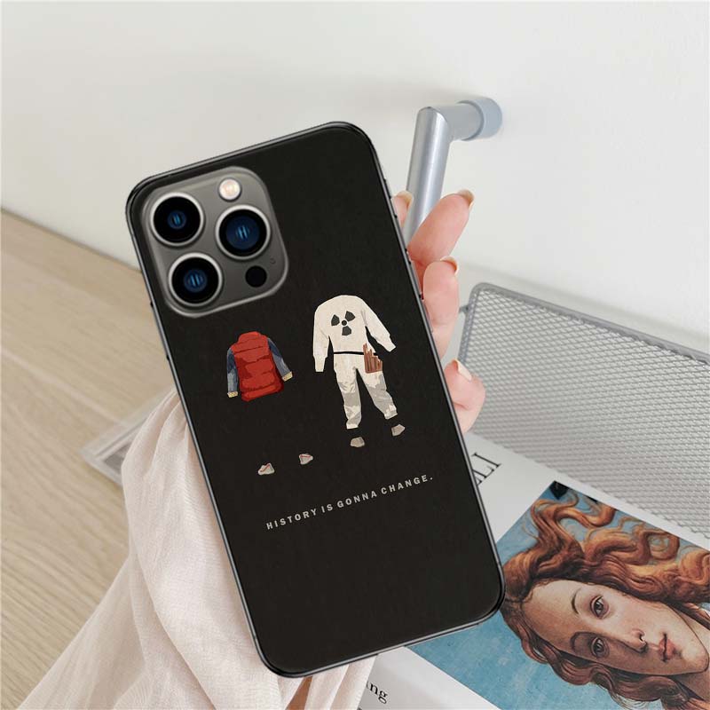 Чехол для телефона «Назад в будущее» для Apple iPhone 16 15+ 17 Pro Max 14 Plus 16E Air 13 12 Mini Прозрачный Силиконовый Милый Чехол