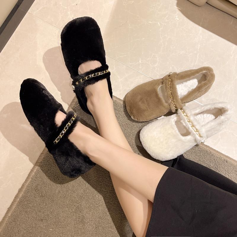 Новые стильные модные женские туфли повседневные женские кроссовки мягкие неглубокие туфли на плоской подошве женские мокасины меховые осенние туфли с круглым носком