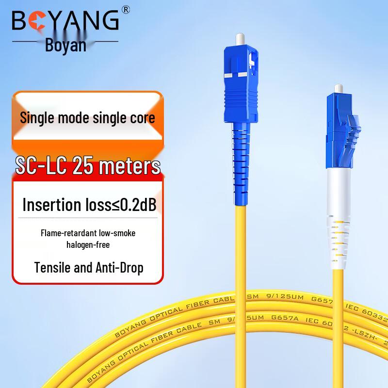 BOYANG Telecom-Grade LC-SC Single-Mode Fiber Optic Patch Cable