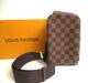 Authentic Damier Brown Leather Waist Packs Belt Bag Geronimos #a528 Refurbished