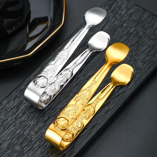 Зажим для кубиков льда из нержавеющей стали, нержавеющий, яркий цвет, удобная ручка, круглая головка, сахар, еда, барбекю, щипцы для выпечки, кухонный инструмент