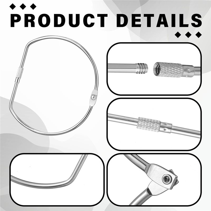 M-Modern-Nickel Plated Steel Large D-Shaped Binder Rings 4 Inch, Set Of 8 Loose Leaf Rings For Books And Keychains, Home And Off