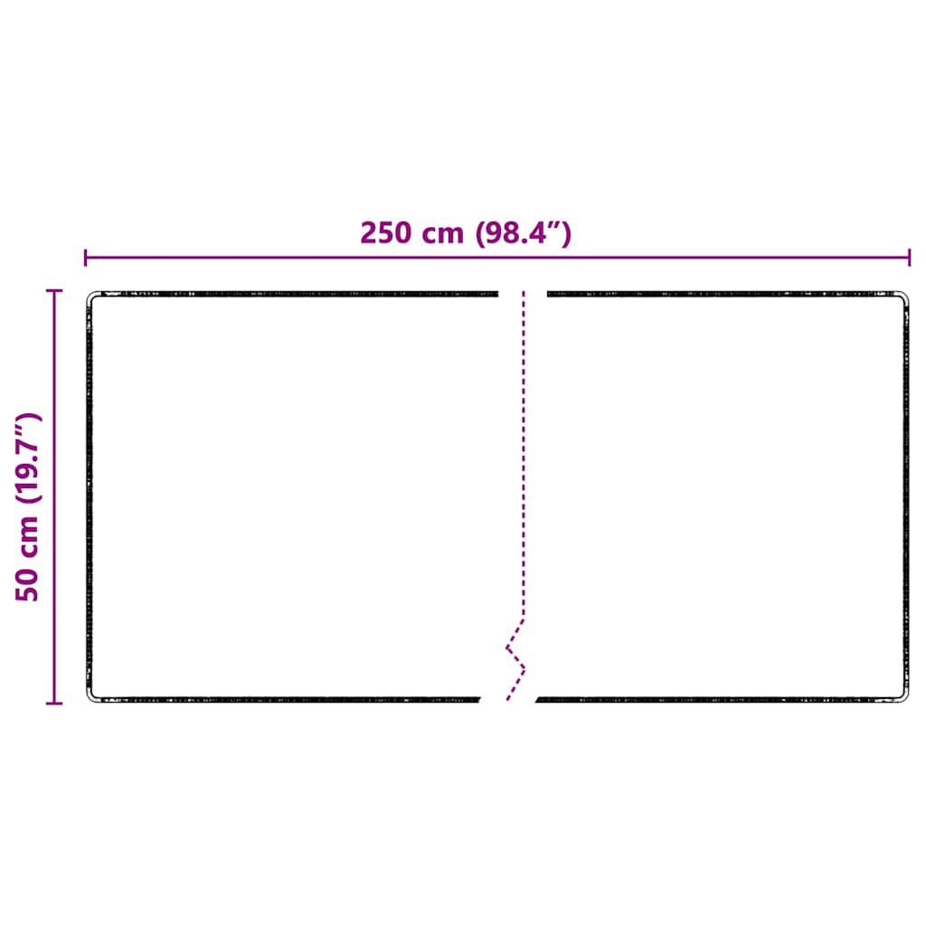 Black Carpet Runner 50 x 250 cm 100percent Polypropylene Tuft