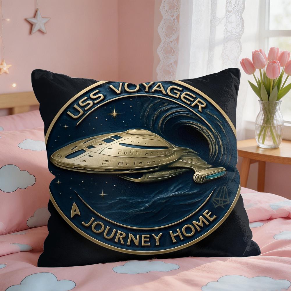 Star TTrek Ship Movie Logo Cushion Cover Square Short Plush Pillow Case Living Room Sofa Home Decor Funda X