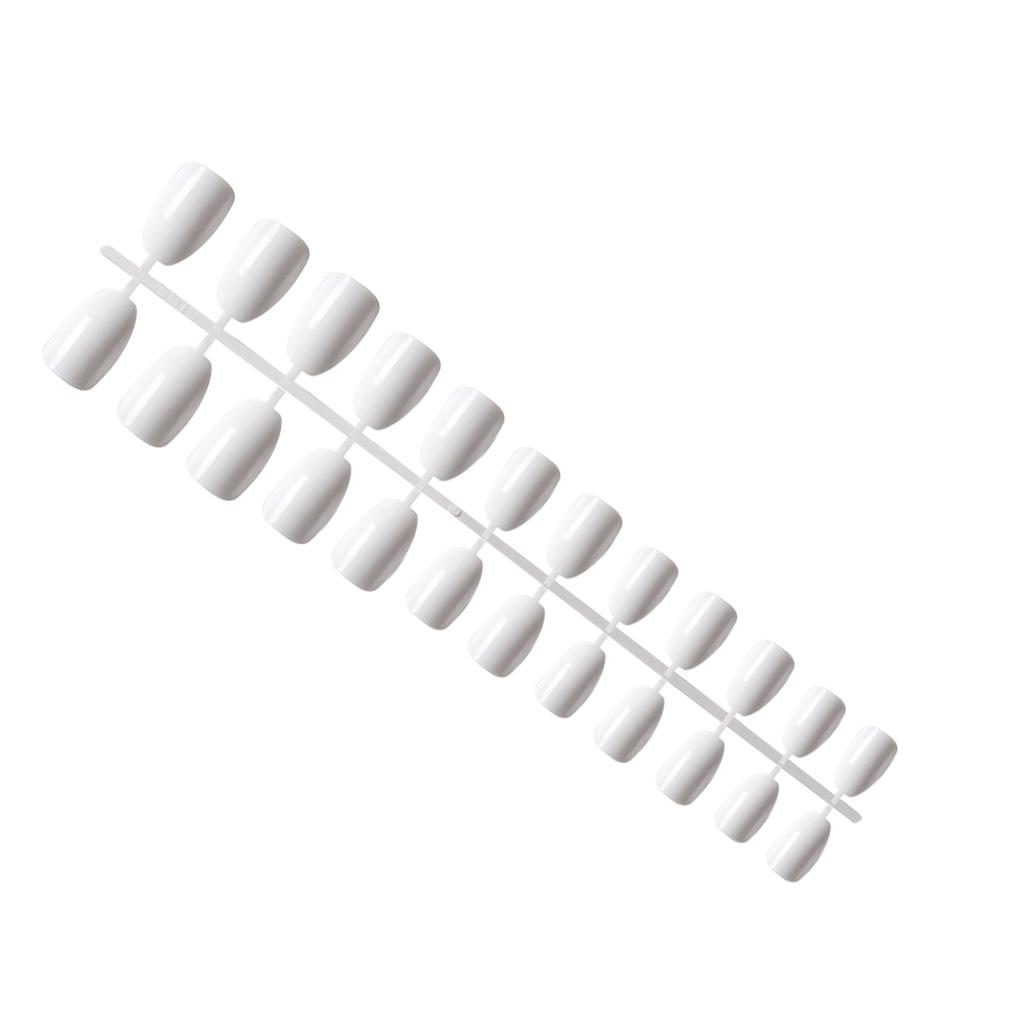 Pack of 24 Short Ballerina Safe Scratch-resistant Coffin False Nails French Style DIY Graceful Personality Acrylic Nail