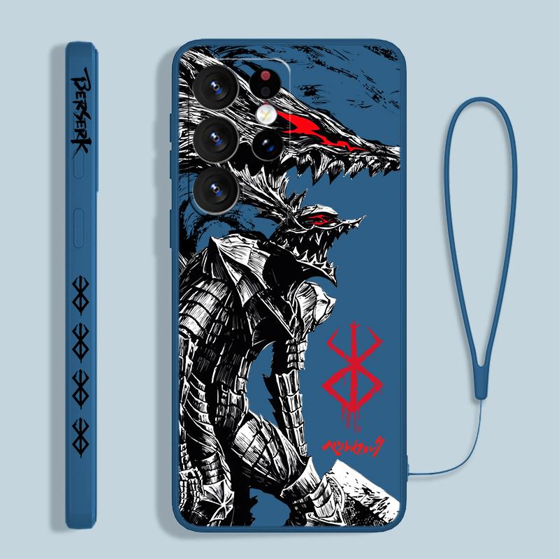 Berserk Comics Cool для Samsung S24 S23 S22 S21 S20 Fe S10 Note 20 10 Ultra Lite Plus Liquid Left Rope Phone Case
