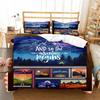 3D Print Natural Landscape Camping Night Sky Comfortable Duvet Quilt Cover Pillowcase Bedding Set Children Bedroom Home Textile