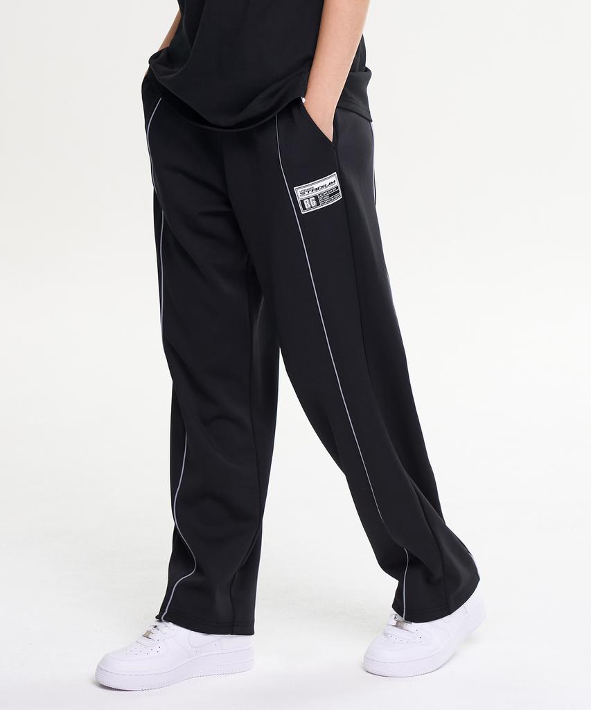 Leijibi Тренировочные брюки Oversize Line Широкие Спортивная одежда Тренировочная одежда Брюки с эластичным поясом W Черный 2