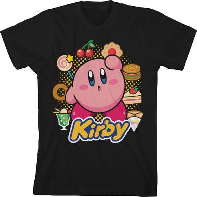 Черная футболка для мальчиков Kirby Circle of Food