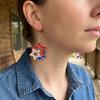 USA Flag Earrings for Women, Patriotic Red White Blue Earrings, American Flag Dangle Drop Earrings, 4th of July Independence Day