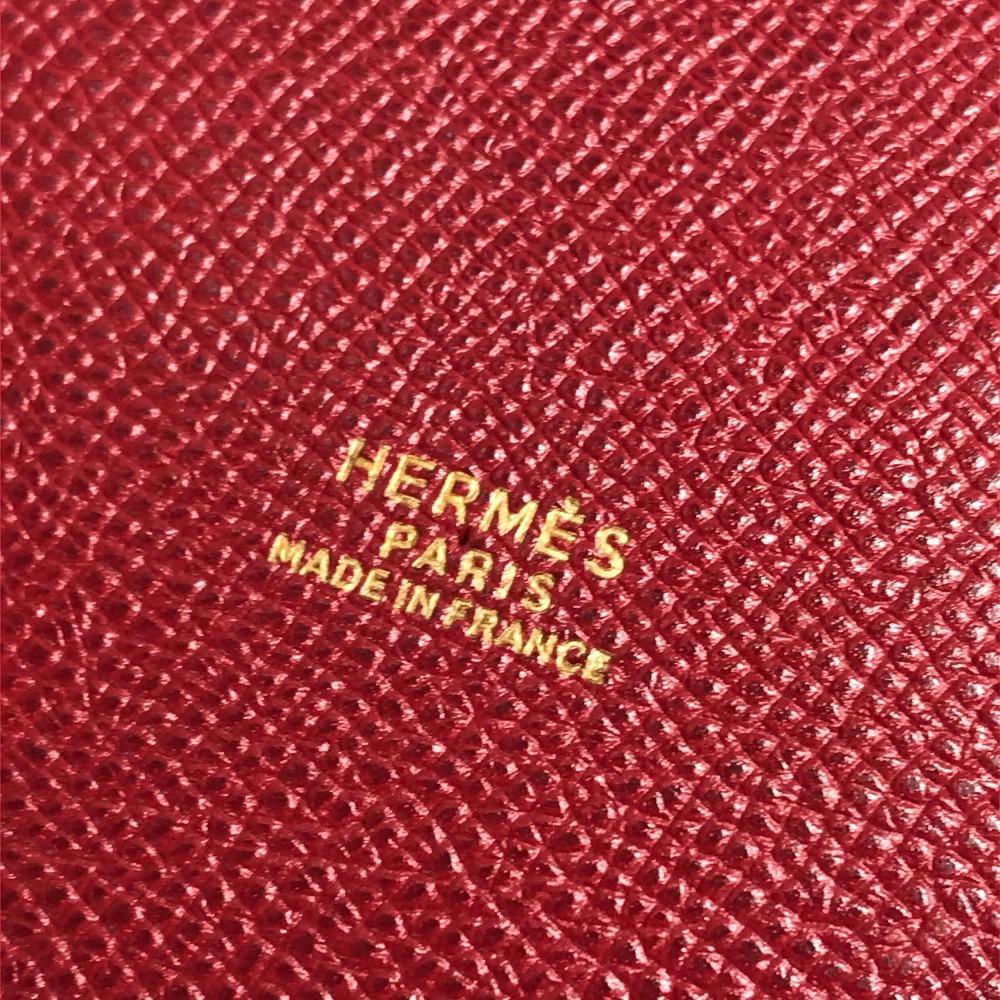 HERMES Tassel fringe Manjoire Drawstring bag Shoulder Bag Courchevel Red