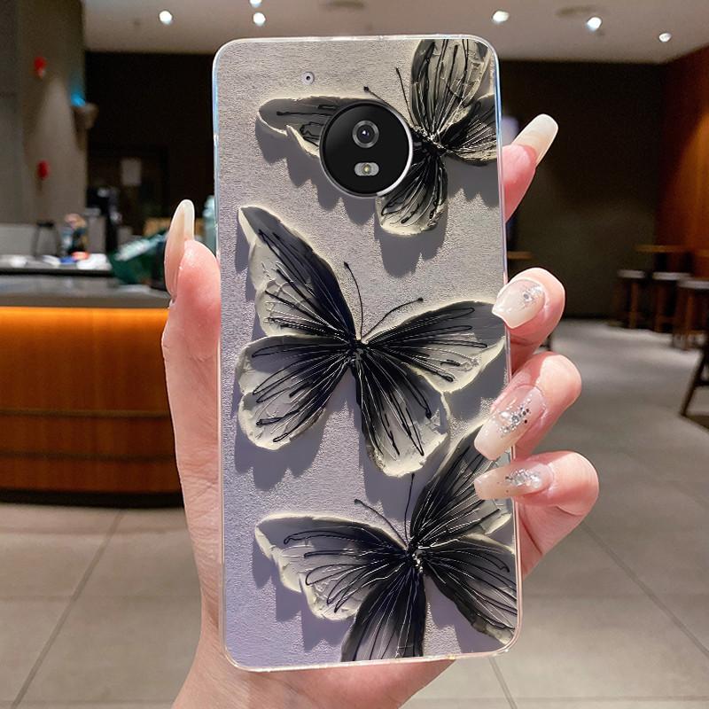 For Motorola Moto G5 Plus Case Clear Luxury Fashion Butterfly Flower Soft TPU Silicone Phone Cover for Motorola G5 Plus G5+ Case