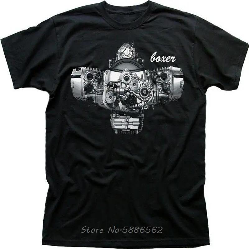 Футболка Boxer Engine R1200 Adventure R1200RT R1200R, хлопковая, с круглым вырезом, летняя, свободного покроя, унисекс, мужская одежда