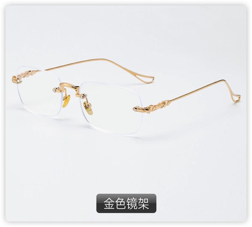Очки для близорукости без оправы с отделкой, женские, с защитой от синего света, Advanced Sense, ультралегкие, золотые, шелковые, простые, плоские очки, деловые очки