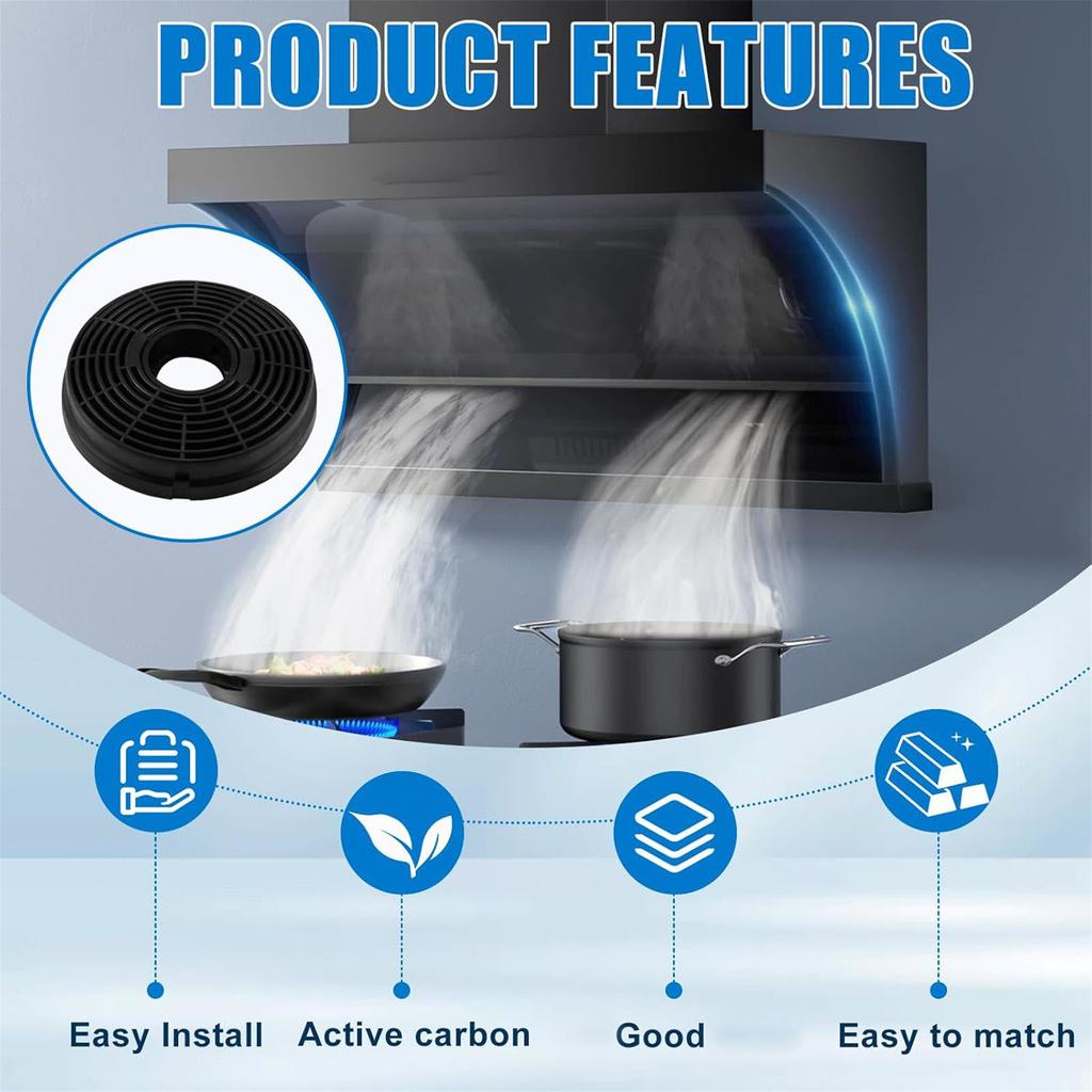 Набор из 2 фильтров для вытяжки Кухонный абсорбирующий фильтр Фильтр для вытяжки Подходит для кухонных вентиляционных систем