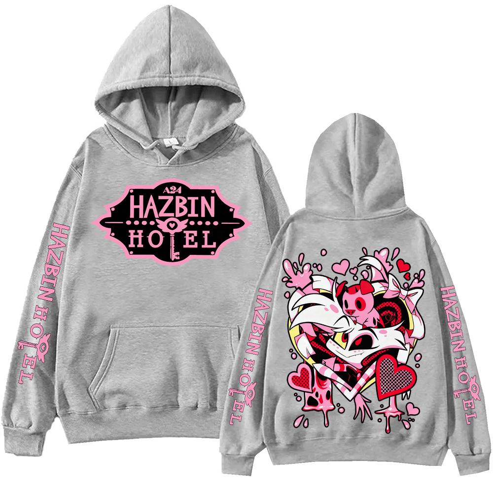Худи Hazbin Hotel Angel Dust Мужское Женское Харадзюку С длинным рукавом Пуловер Топы Толстовка Подарок
