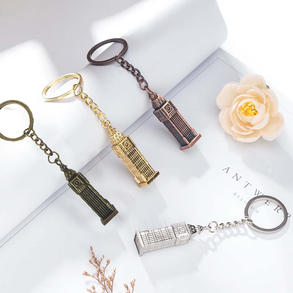 Festival Fashion Unisex Big Ben Clock Gifts Men Key Holder Keychain Metal Key Ring