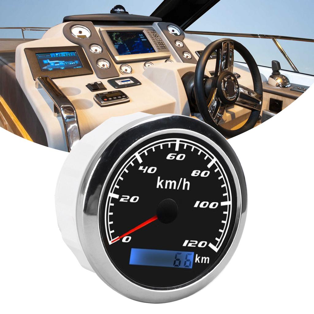 GPS Спидометр Стрелочный Одометр 0‑120КМ ЦельсийH 0‑ КМ IP67 9‑32В DC для Автомобиля Грузовика Лодок