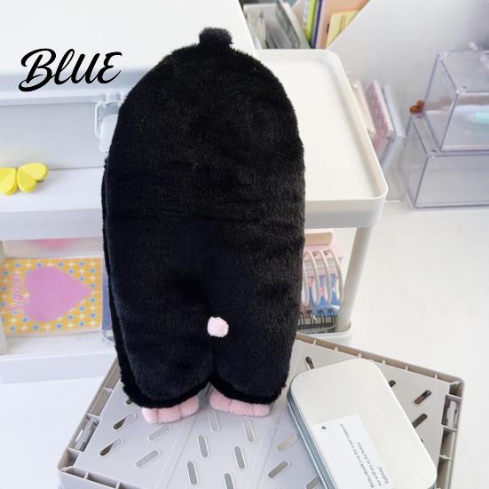 Cute Animal Stationery Pouch Cartoon Mole Pencil Case Plush Large Capacity Pen Pouch