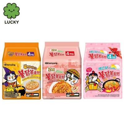 Samyang Острый куриный рамен Buldak 3 вкуса (Розе / Сырный / Карбонара) 140 г | Корейская острая жареная лапша