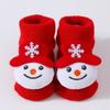 Newborn Baby Santa Claus Knitted Socks - Cute Snowman Reindeer Pattern Non-Slip First Walkers Socks